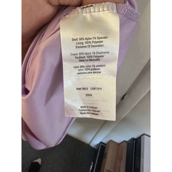 Womans motherhood Maternity lilac purple short lace babydoll dress size Large - Picture 7 of 7